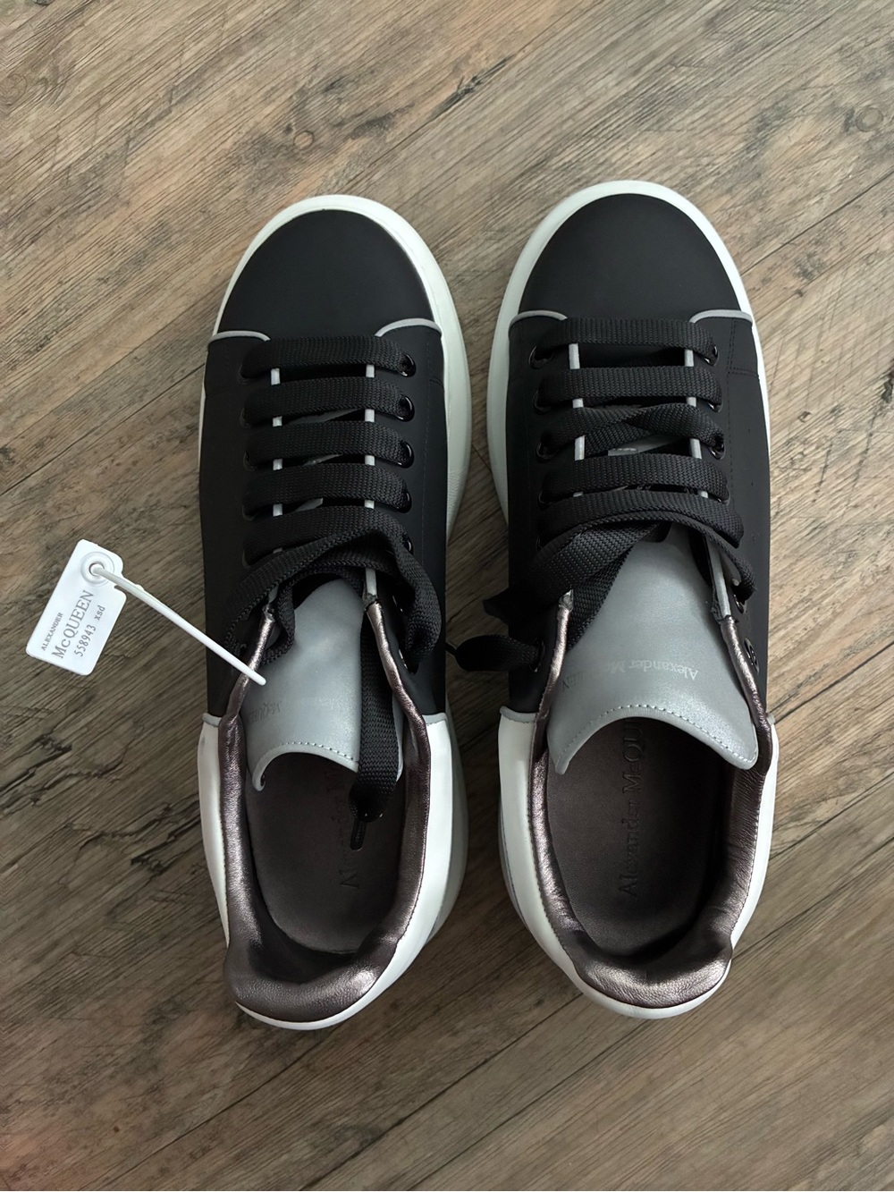 Alexander McQueen Black, Gray and White Men’s Low-Top Sneakers